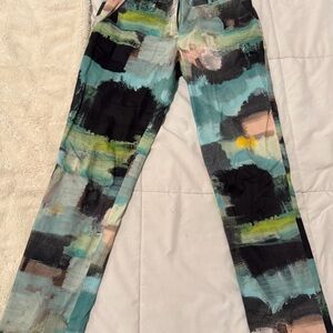 Lela Rose Light Blue and White Pants